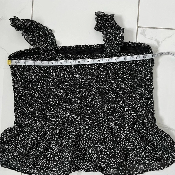 Japna/ Tank top/ Blouse/ Smocking/  Black and white/ Polka dots/ Size US L - Picture 6 of 7
